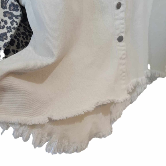 POL Distressed White Animal Print Jacket Size M - Picture 6 of 8